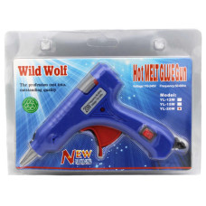 Клейовий пістолет Wild Wolf YL-20W під тонкі 7мм СИНІЙ