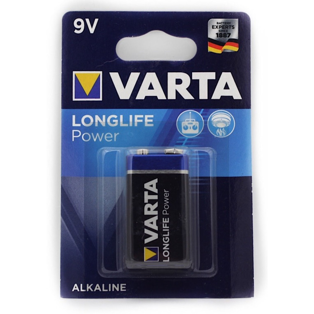 Батарейка Varta Longlife Крона 6F22 / 9V / Лужна