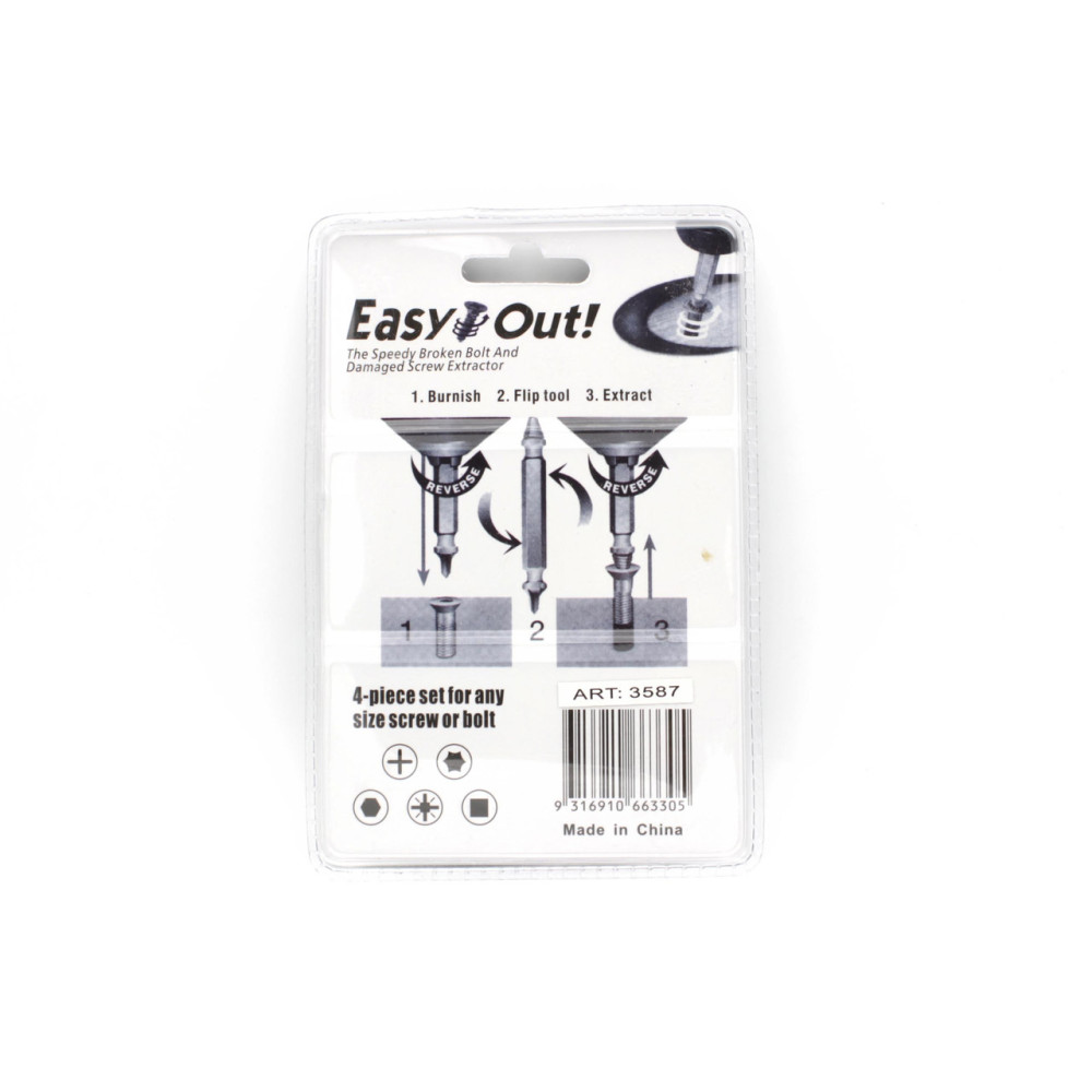 Набір бит екстракторів для викручування саморізів болтів EASY OUT TOOL 3587