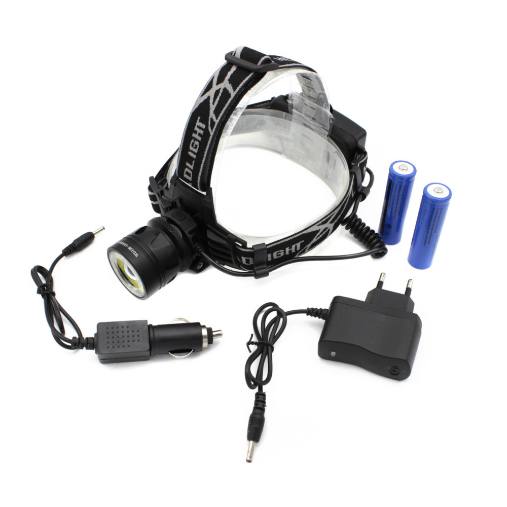Налобний фонар PL126, Акк., T6 LED, Zoom, автомобільна зарядка