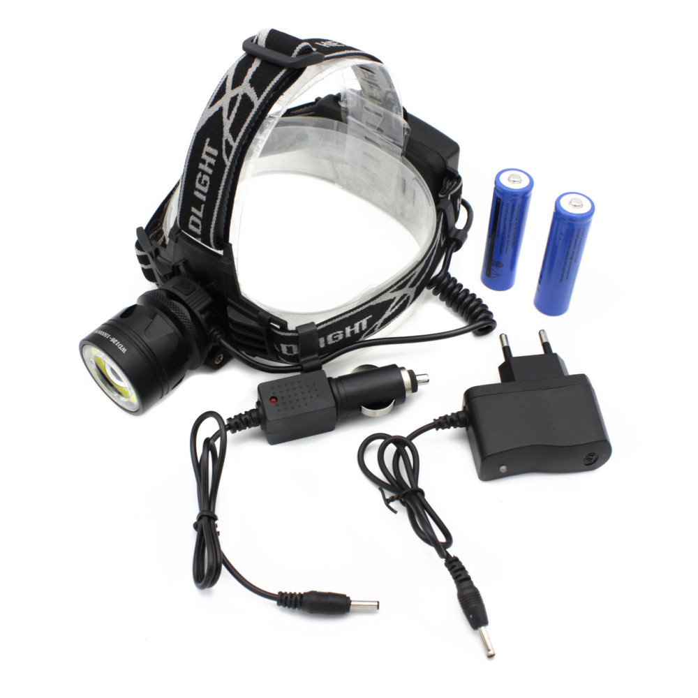 Налобний фонар PL126, Акк., T6 LED, Zoom, автомобільна зарядка
