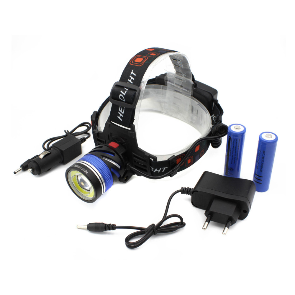 Налобний фонар PL127, Акк., T6 LED, Zoom, автомобільна зарядка