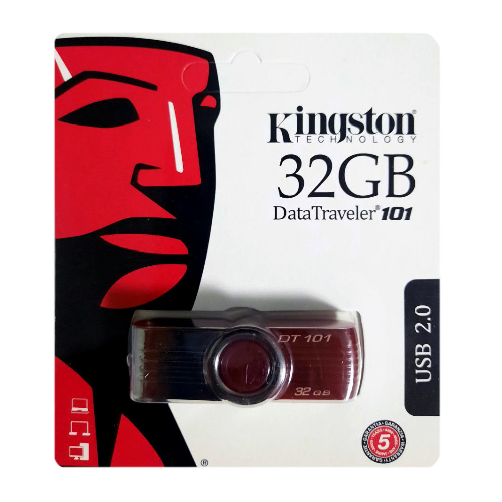 USB флеш накопичувач Kingston DT101 32Gb Red (DT101 G2) (Гарантія 3 роки)