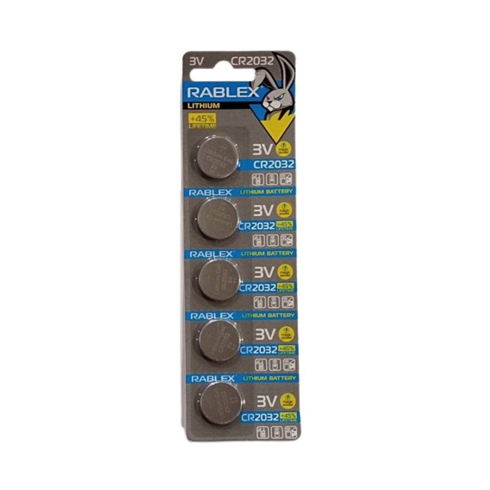 Батарейки-таблетки Rablex CR2032 / 3V блістер 5шт.