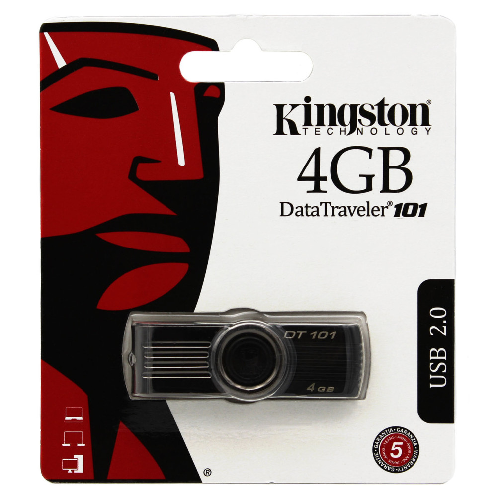 USB флеш-накопичувач Kingston DT101 4Gb Red (DT101 G2) (Гарантія 3 роки)