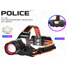 Налобний ліхтар PL-134, 2х18650, P50 LED, Zoom