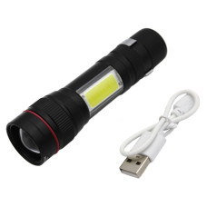 Ручний ліхтар X-Balog Police BL-520, Li-ion, T6+Cob, Zoom, ЗУ USB