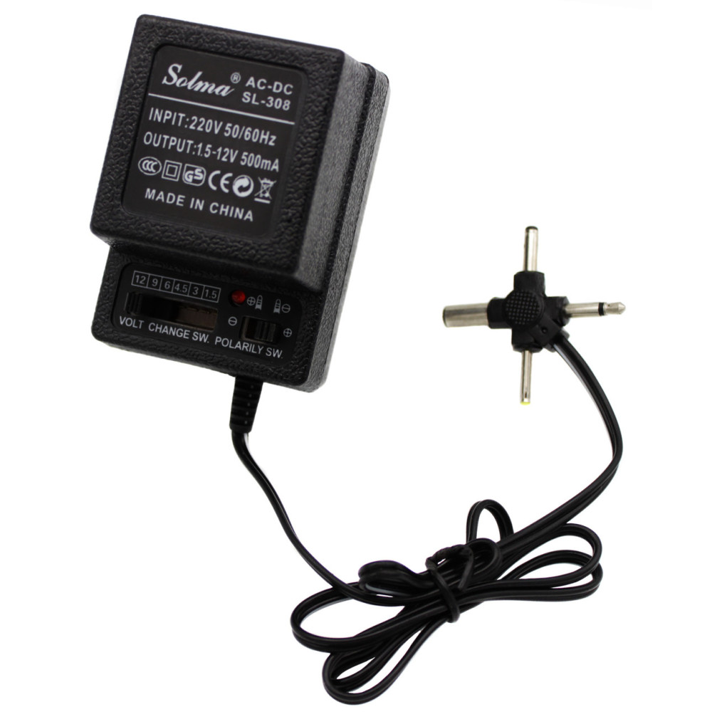 Універсальний блок живлення DC 1.5V-12V 500mA з регулятором SA-308