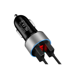 Автомобільний зарядний пристрій USB x 2 + вольтметр HZ HC6