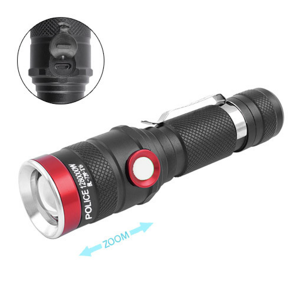 Ручний ліхтар Police BL-739, 18650, регулятор яскравості, T6, Zoom, ЗУ microUSB