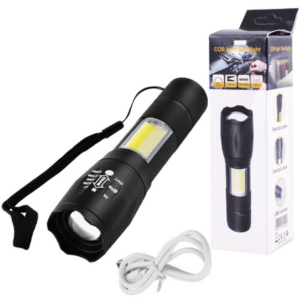Ручний ліхтар Police 1831-T6+COB, ЗУ microUSB, вбудований акумулятор, 5385