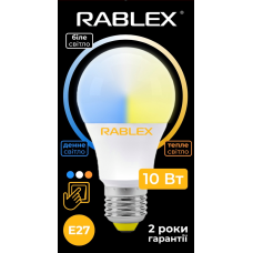 Світлодіодна LED лампочка Rablex RB506 з рег. кольору світіння/ E27 / 12Вт/ 3000K-6200K