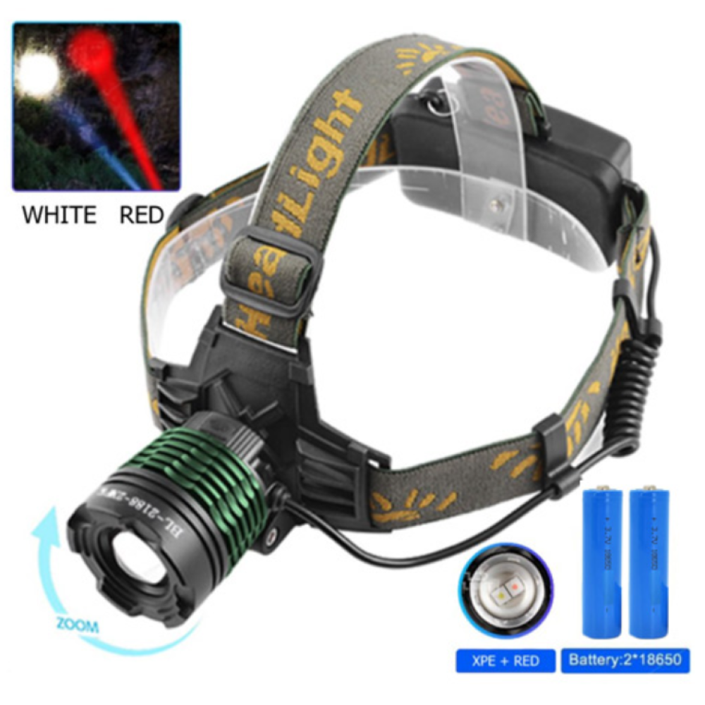 Налобний ліхтар Police 2188-2XPE, Білий, Червоний, ЗУ microUSB, Zoom