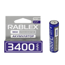 Акумулятор Rablex 18650 Li-ion 3400mAh з ЗАХИСТОМ Li-ION 3.7v