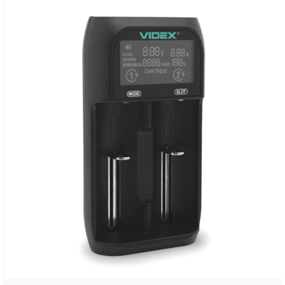 Зарядний пристрій 2x18650 і ін. / від USB / Videx UT201