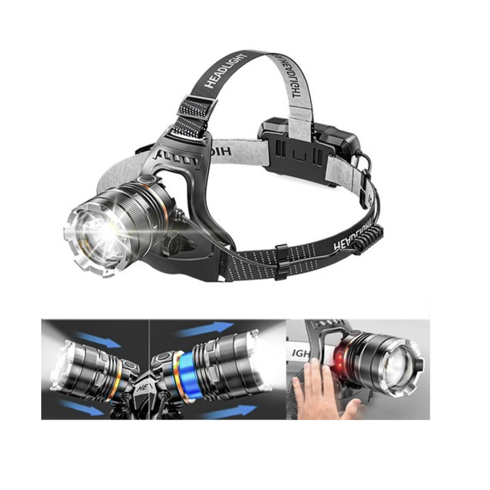 Налобний ліхтар Bailong BL-8003-P50, 2x18650, зум, ЗУ microUSB,
