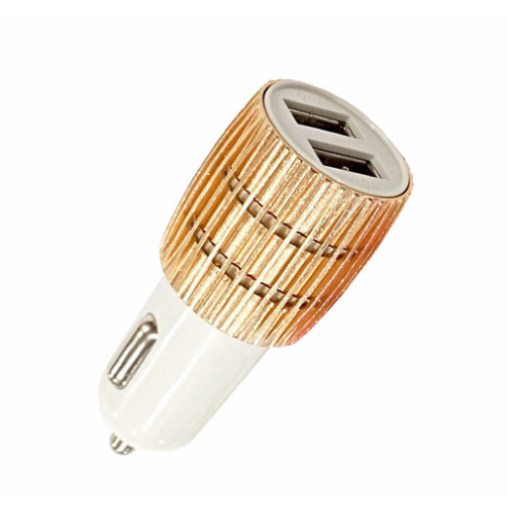 Автомобільне зарядне пристрій USB x 2 "Ребристе" 1A/2.1A
