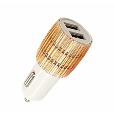 Автомобільне зарядне пристрій USB x 2 "Ребристе" 1A/2.1A