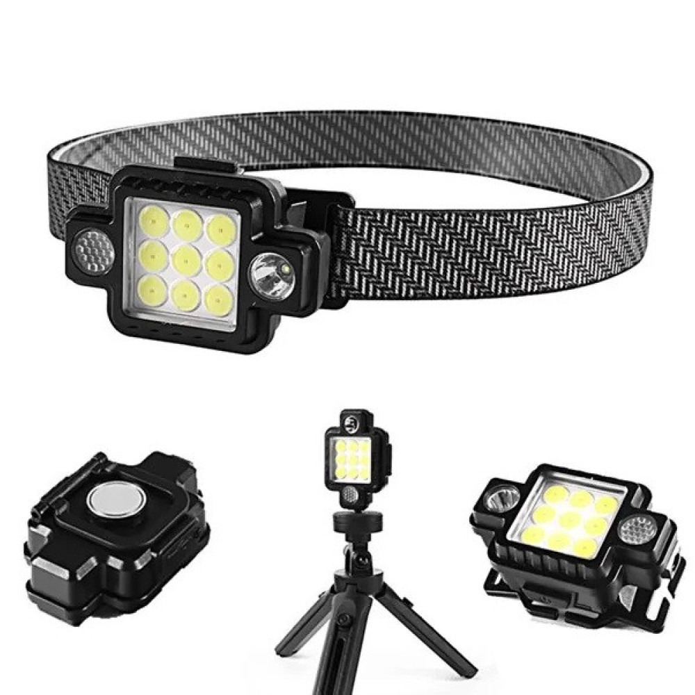 Налобний ліхтар RB132, TM-G21, LED+COB, білий, червоний, синій, Type C, магніт, підвіс, підставка