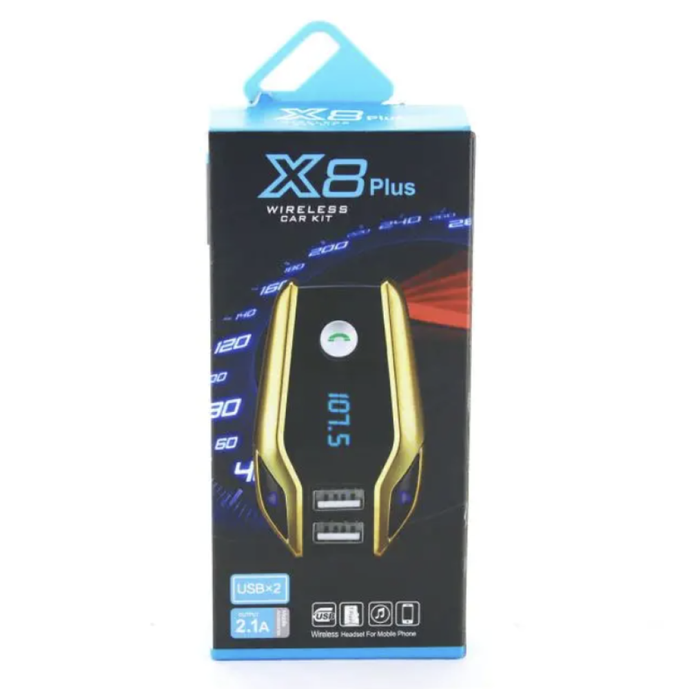 FM модulator X8 Plus Bluetooth 2 х USB, 4912