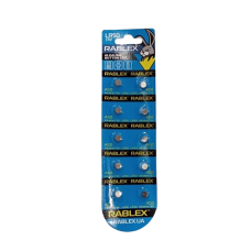 Батарейки-таблетки Rablex LR50/AG0/1.5V блістер 10 шт.