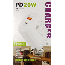 СЗУ Мережева зарядна пристрій USB x 1 PD x 1 TZ46 PD QC3.0 20W
