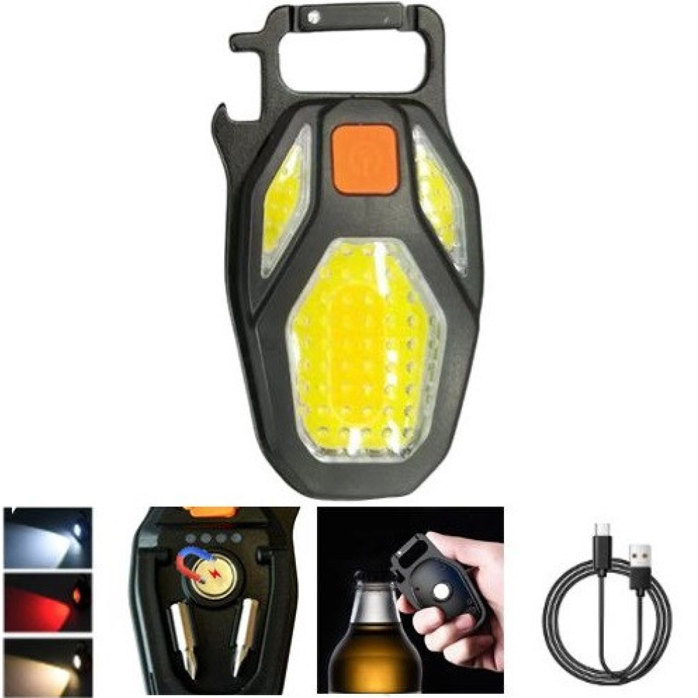 Ліхтар для кемпінгу LL-203-COB, білий, жовтий, червоний, type-c, індикатор, магніт, карабін