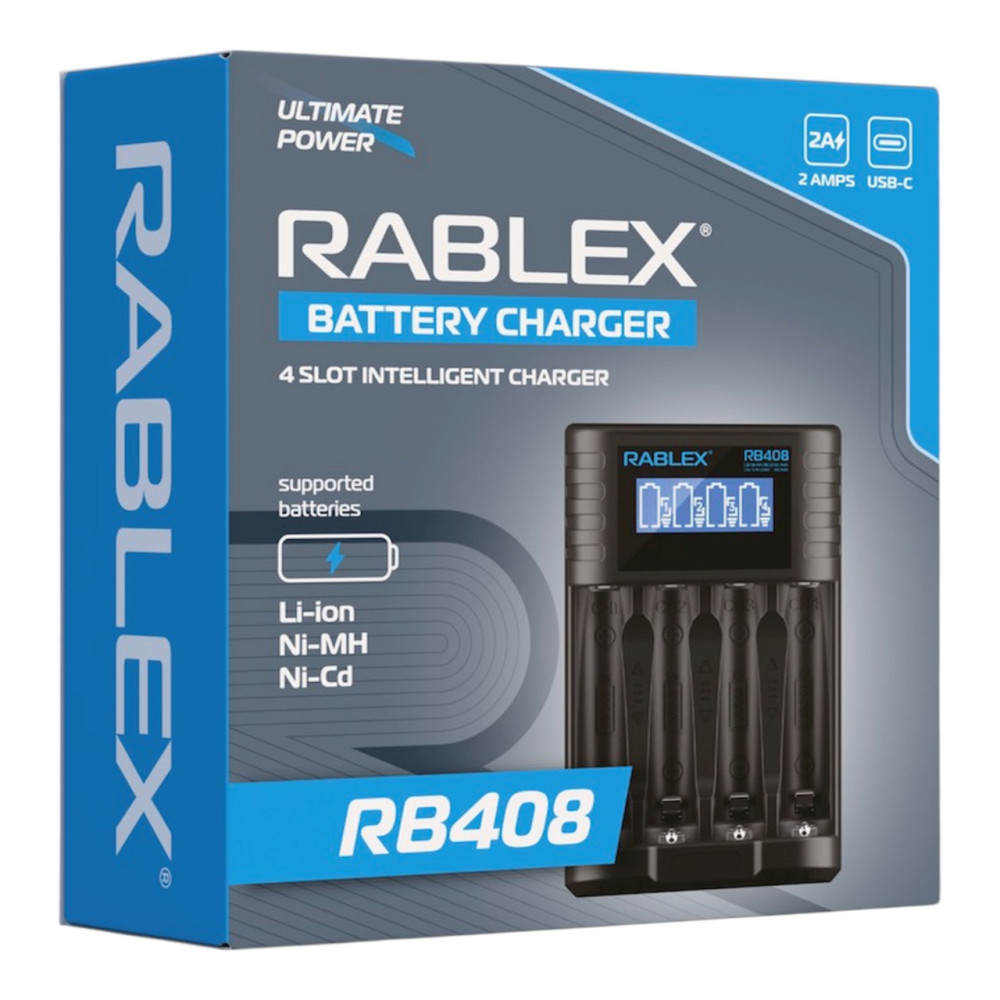 Зарядний пристрій Rablex RB408 на 4 AA/AAA R3/R6 1.2V 3.7V