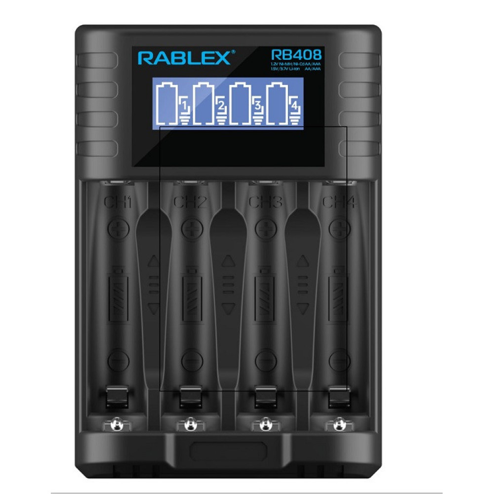 Зарядний пристрій Rablex RB408 на 4 AA/AAA R3/R6 1.2V 3.7V