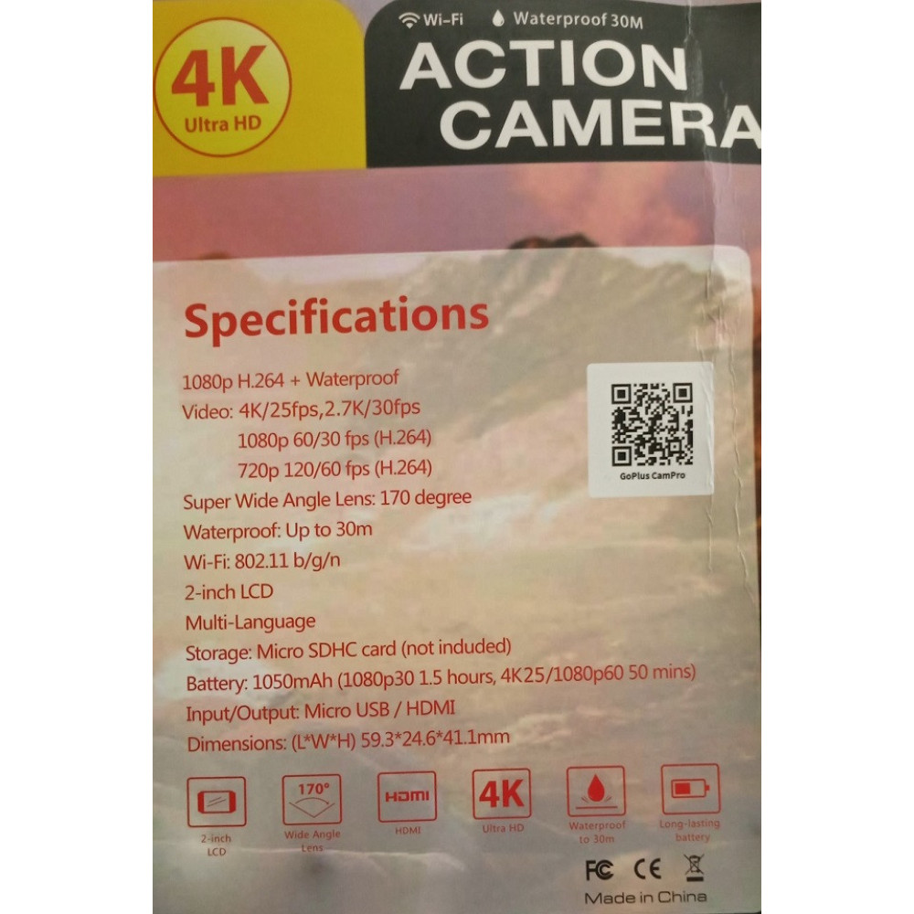 Екшн-камера Action Camera 4K Wi-Fi, 3969