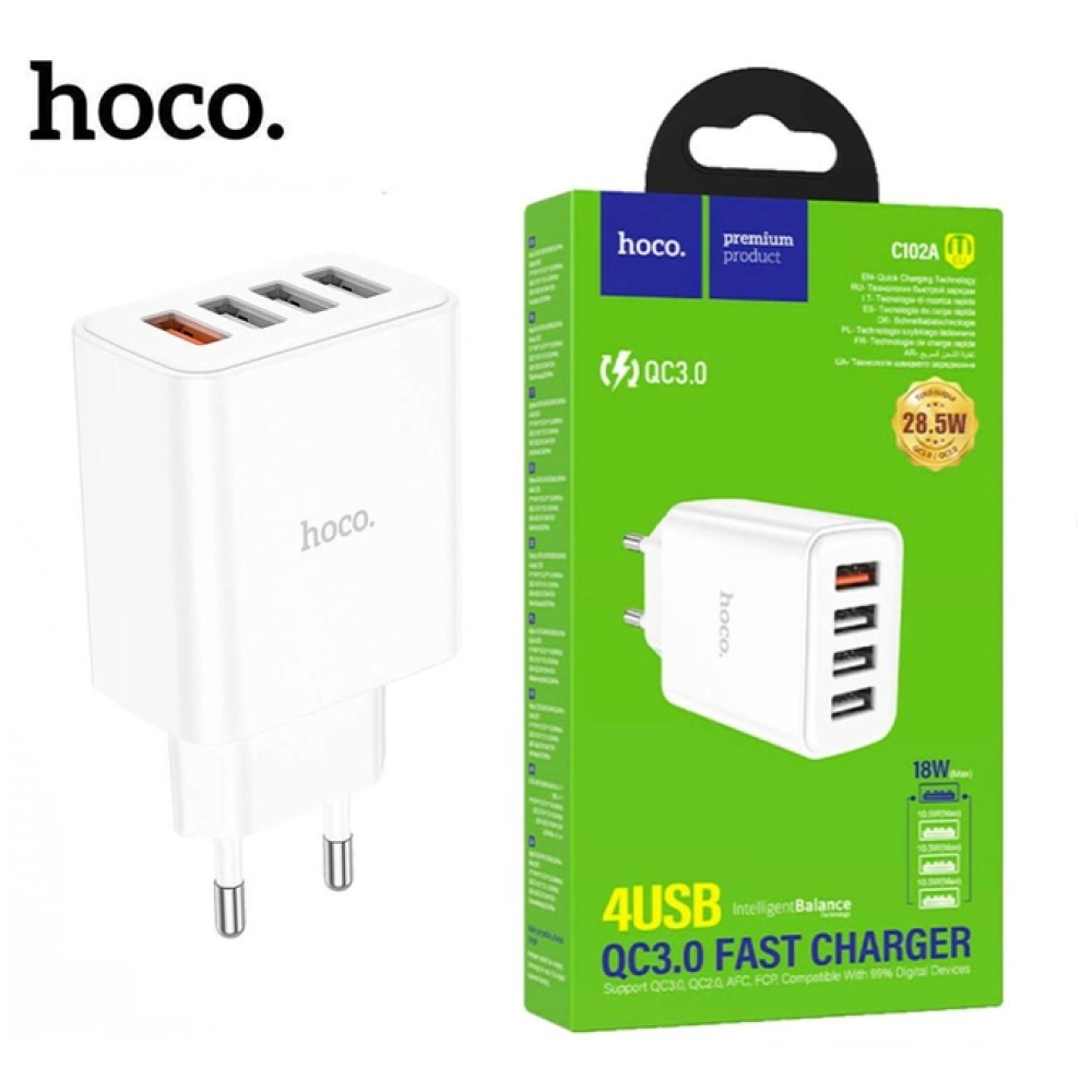 СЗУ Мережева Зарядна Устрій USB x 4 Hoco C102A