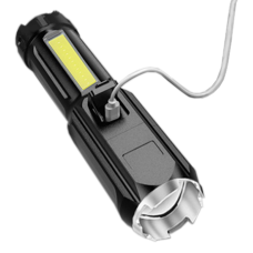 Ручний ліхтар 81022-XPE+COB, Li-Ion акумулятор, зум, ЗУ Type-C