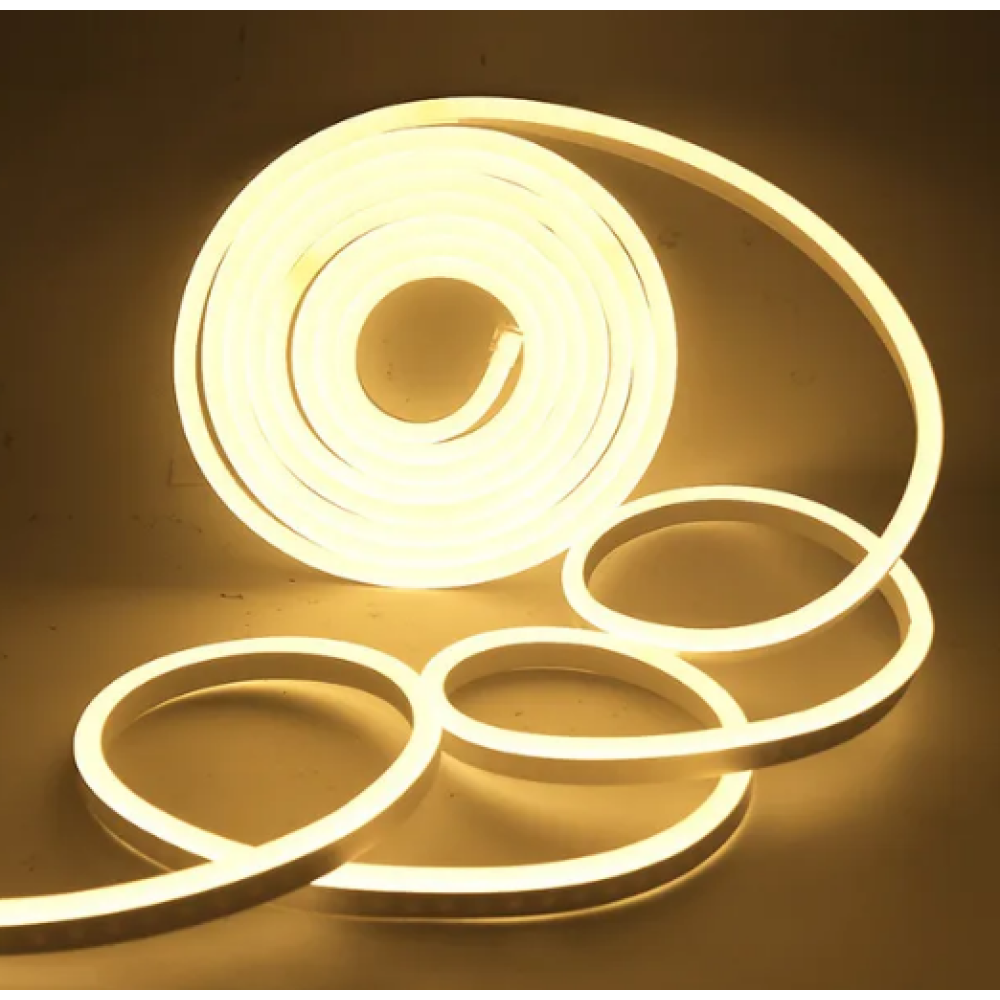 Силіконова стрічка LED NEON Жовта 5м 12V-220V /0729