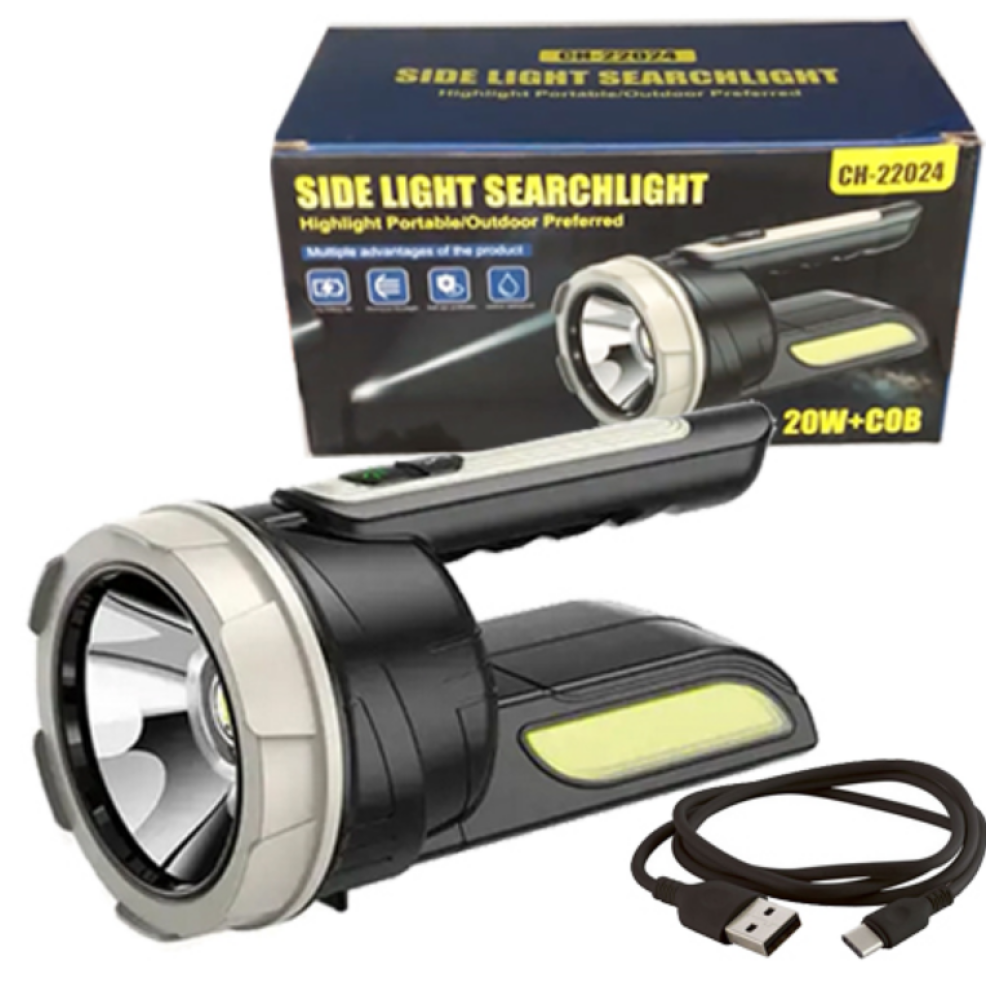 Ручний ліхтар CH-22024-5W+COB, Li-Ion акум., ЗУ Type-C,