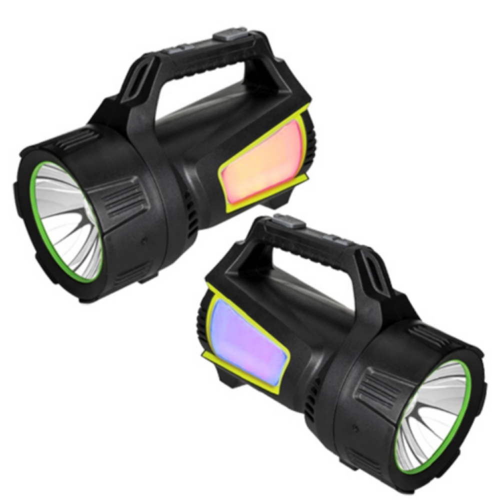Ручний ліхтар T100A-10W+2COB, Білий, Червоний, Синій, power bank, 4x18650, ЗУ Type-C