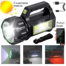 Ручний ліхтар T95-LED+COB, Білий, Червоний, powerbank, Li-Ion акум., сон., батарея, ЗУmicroUSB