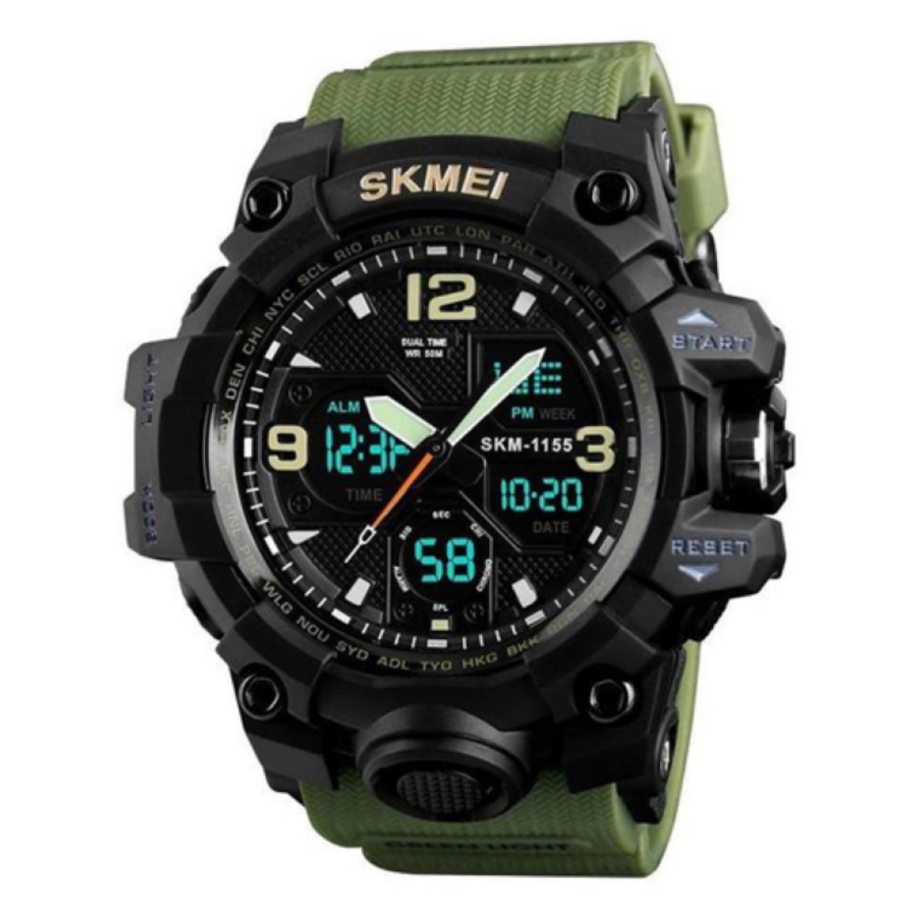 Годинники наручні SKMEI 1155BAG, ARMY GREEN, 9290