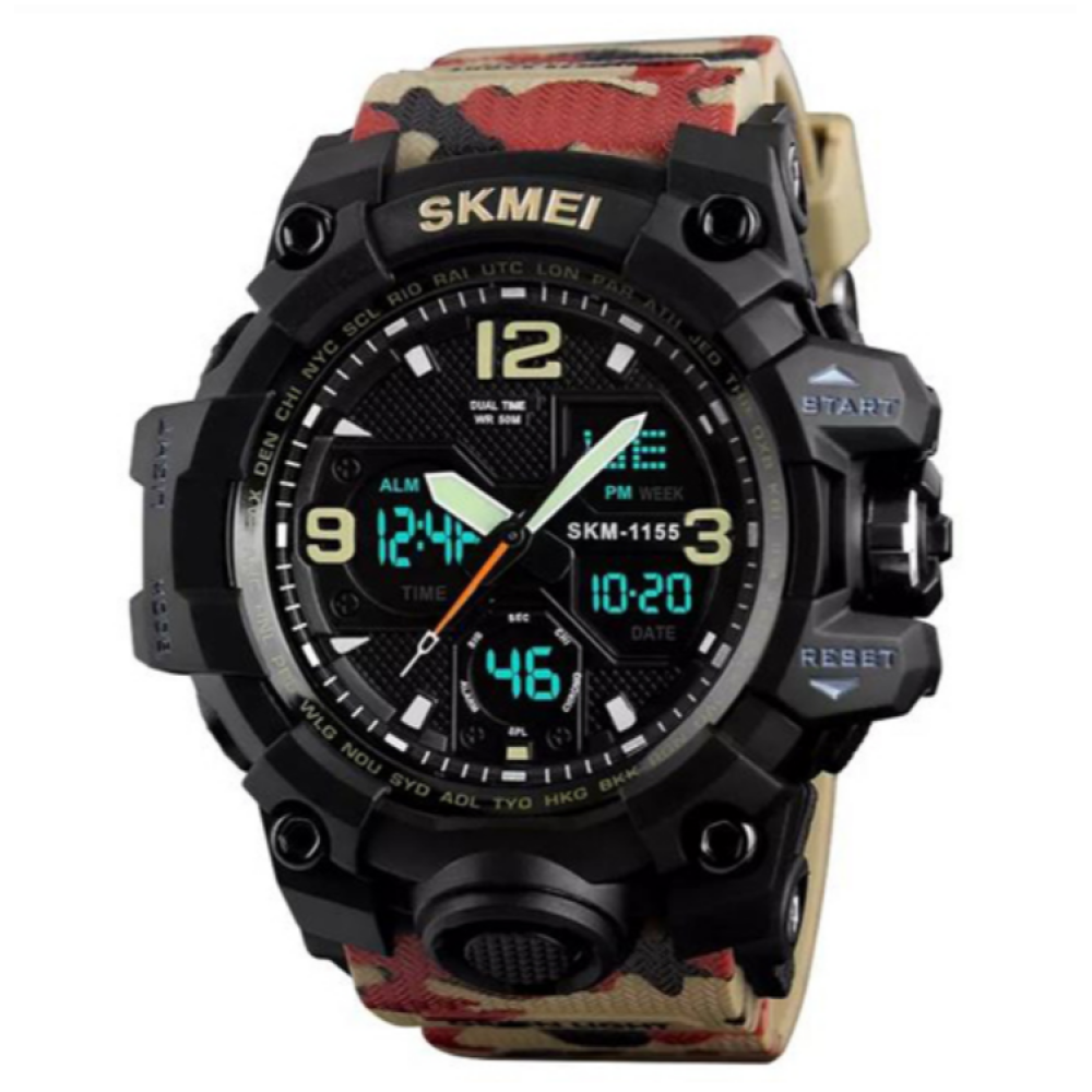 Годинники наручні SKMEI 1155BAG, ЧЕРВОНА КАМУФЛЯЖ, 9732
