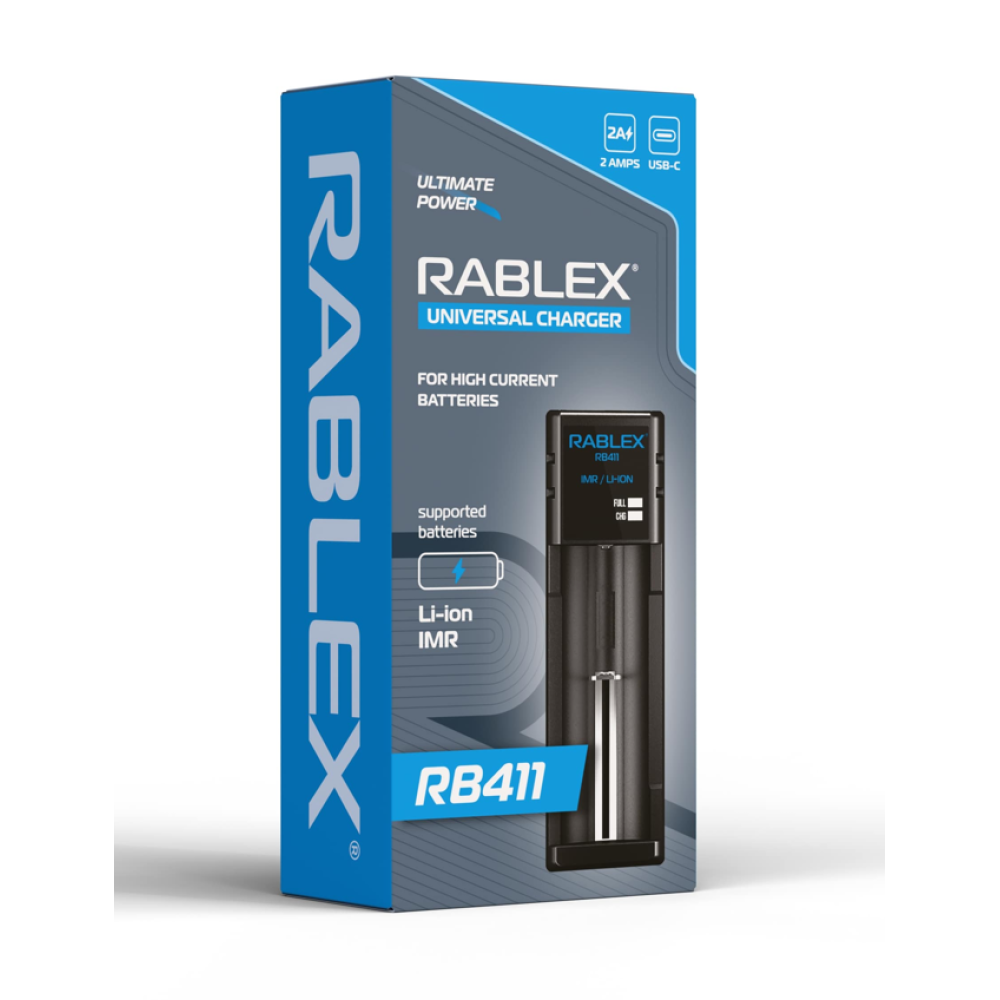 Зарядний пристрій Rablex RB411 1x18650 і ін. / від USB / для високострумових акум