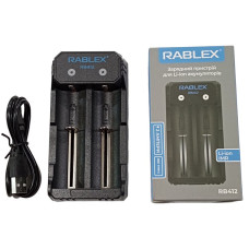Зарядний пристрій Rablex RB412 2x18650 і ін. / від USB / для високострумових акумуляторів