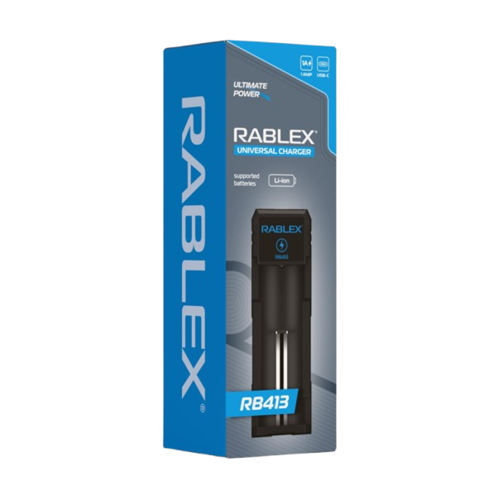 Зарядний пристрій Rablex RB413 1x18650 і ін. / від USB /