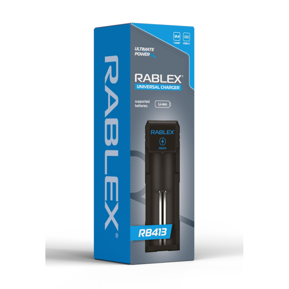 Зарядний пристрій Rablex RB413 1x18650 і ін. / від USB /