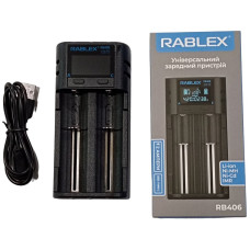 Зарядний пристрій Rablex RB406 2x18650, DC (Type-C) 5V/2A,