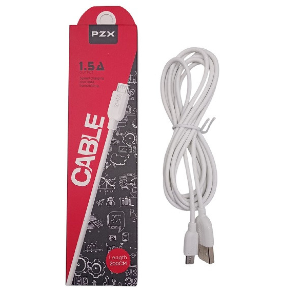 Кабель USB PZX S-01 2M MicroUsb / довжина 2 метри