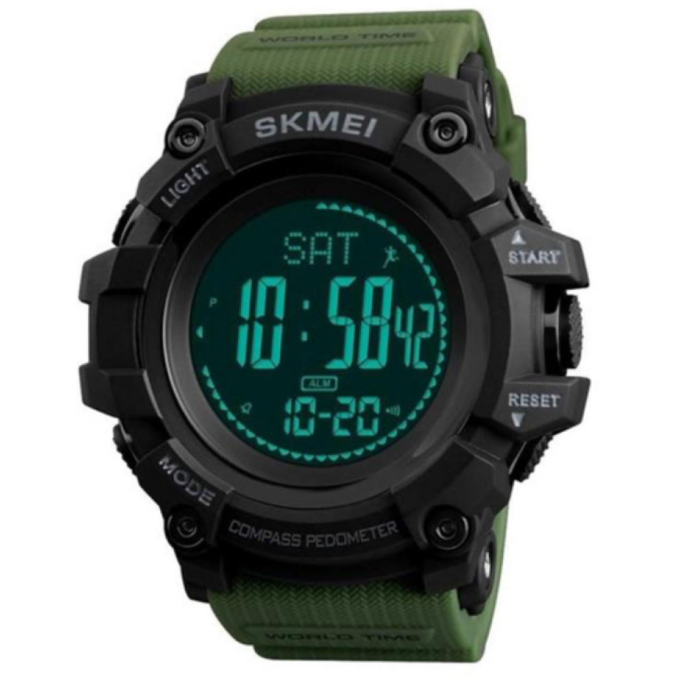 Годинники наручні SKMEI 1356AG, ARMY GREEN, Компас, 9748