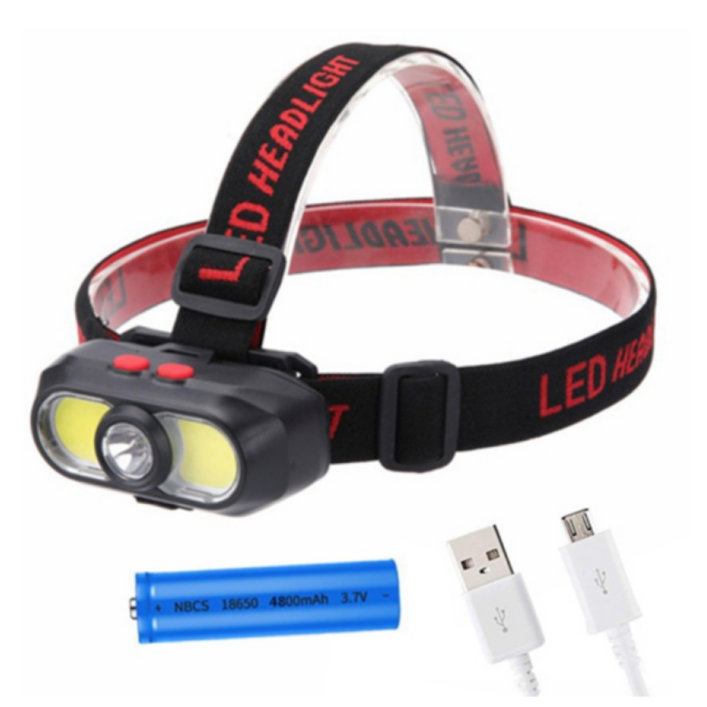 Налобний ліхтар KX-302-LED, 2COB, PL168, 1x18650, ЗУ Type-C