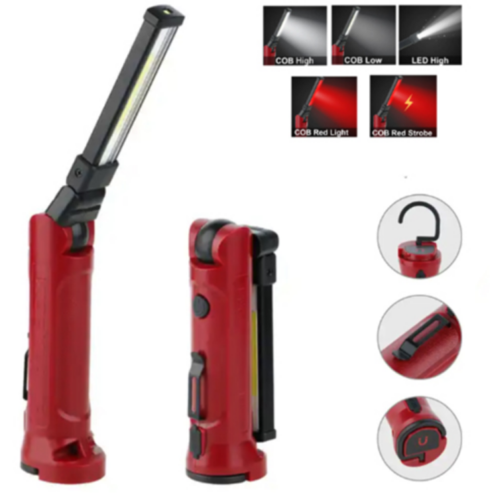 Ліхтар для кемпінгу WORKLIGHT-71-XPE+COB, Білий, Червоний, Li-Ion, поворот180º+180º