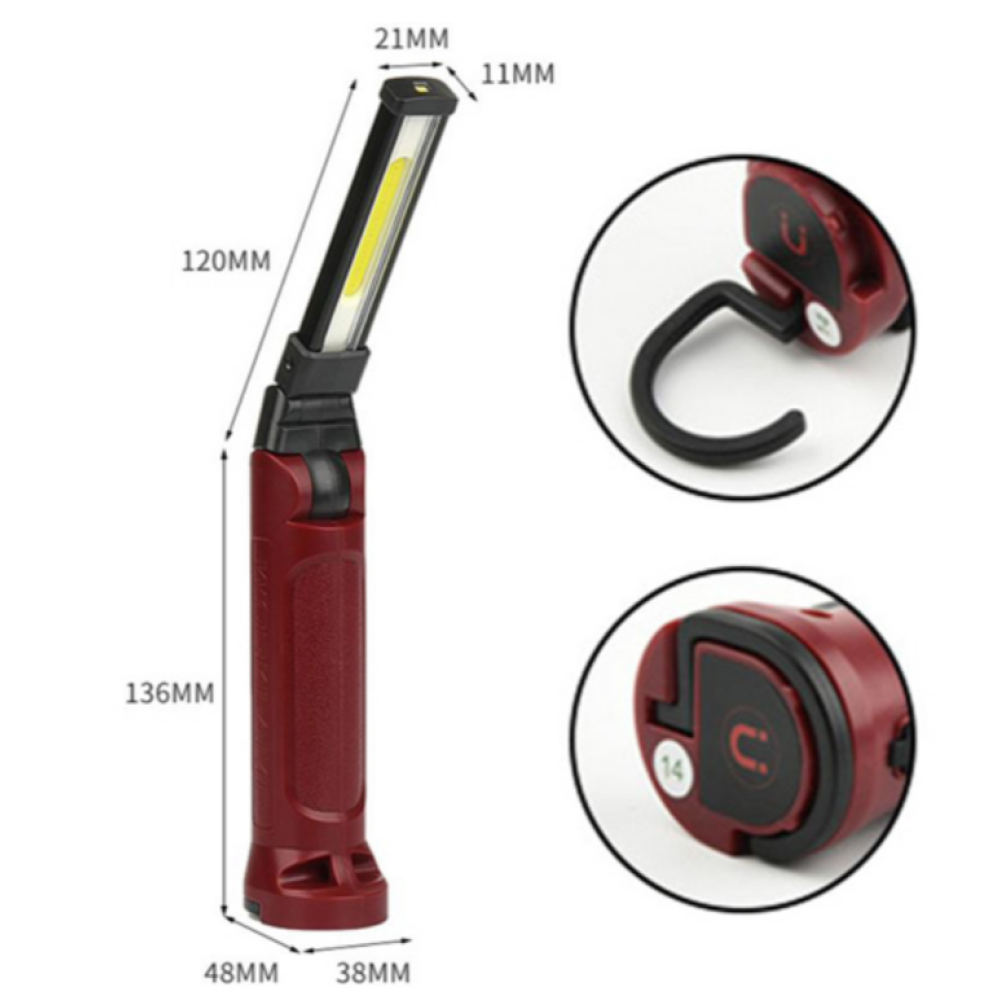 Ліхтар для кемпінгу WORKLIGHT-71-XPE+COB, Білий, Червоний, Li-Ion, поворот180º+180º