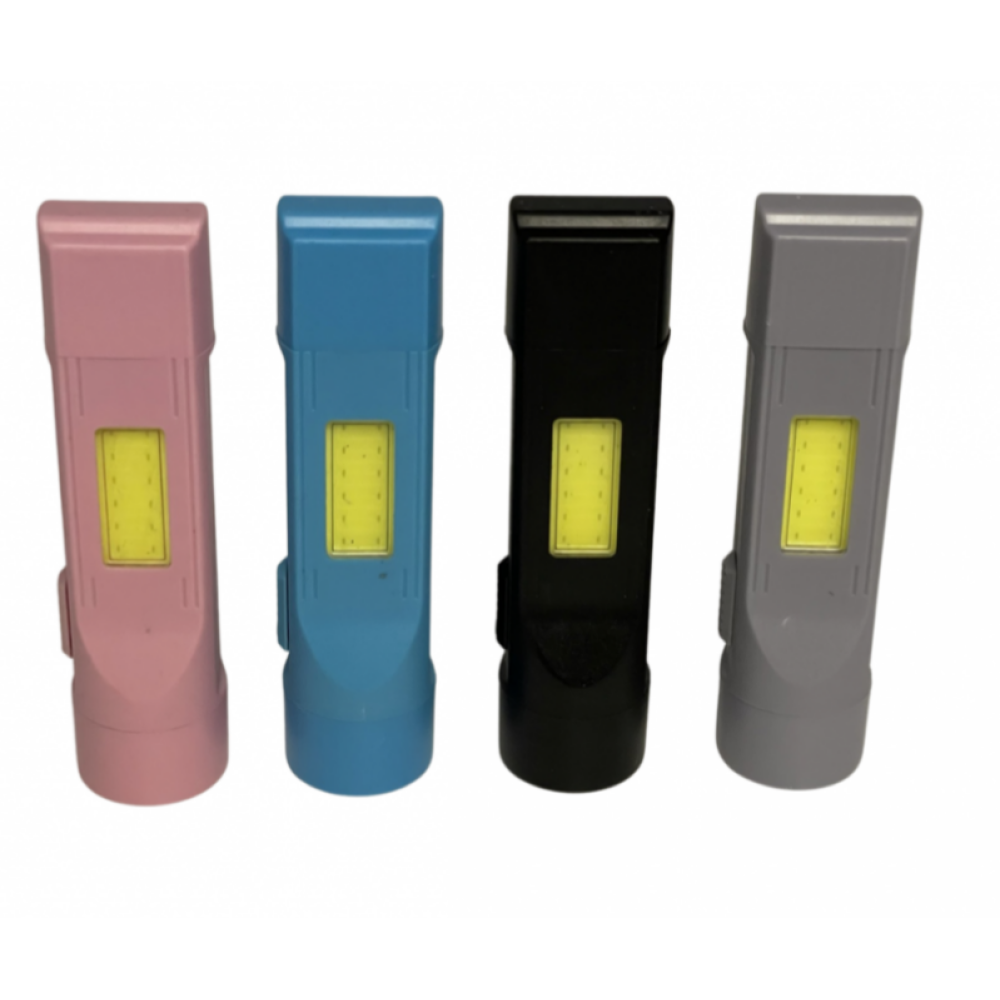 Ручний ліхтар PL-099, LED+COB, USB, акум.