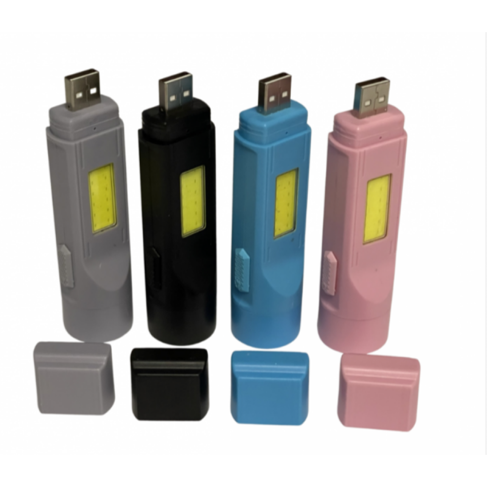 Ручний ліхтар PL-099, LED+COB, USB, акум.